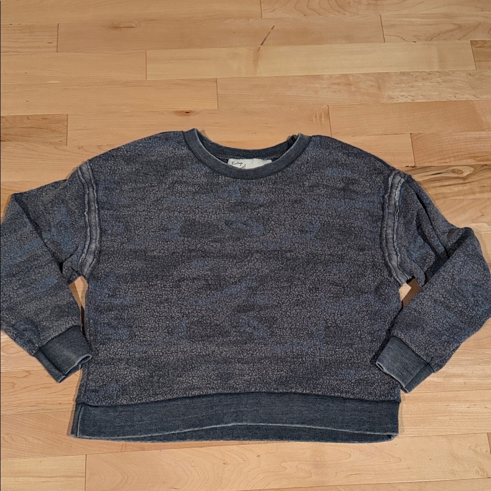 Vintage Havana Fleece Camouflage Longsleeve Top Grey & Blue Size Small